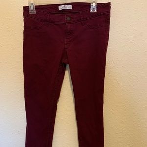 Maroon Hollister jeans